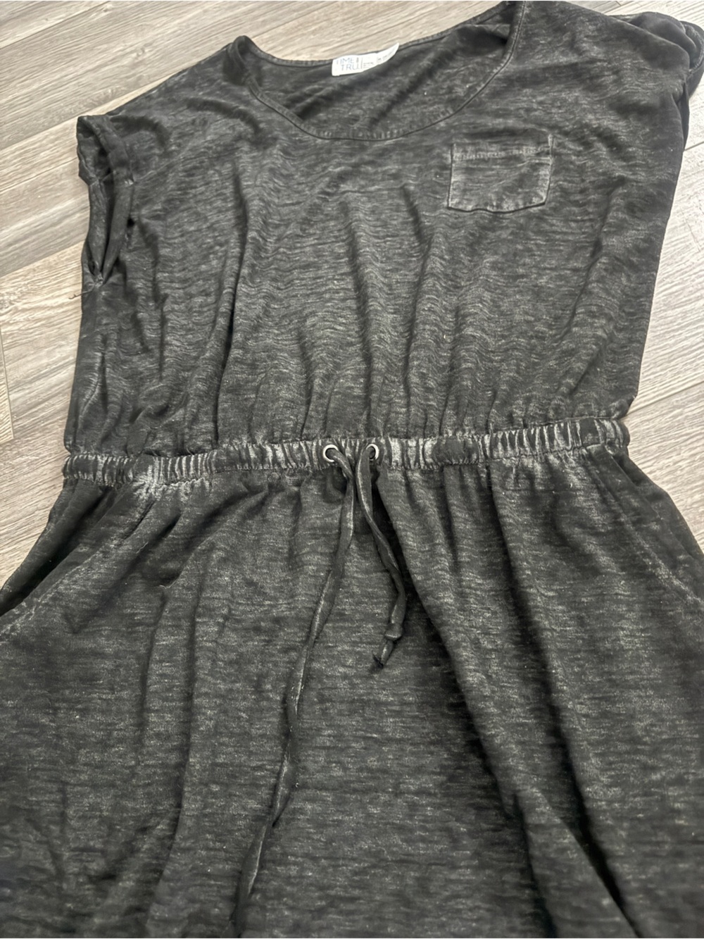 Time and Tru Black V-Neck Drawstring Maxi Dress XL - Picture 8 of 9